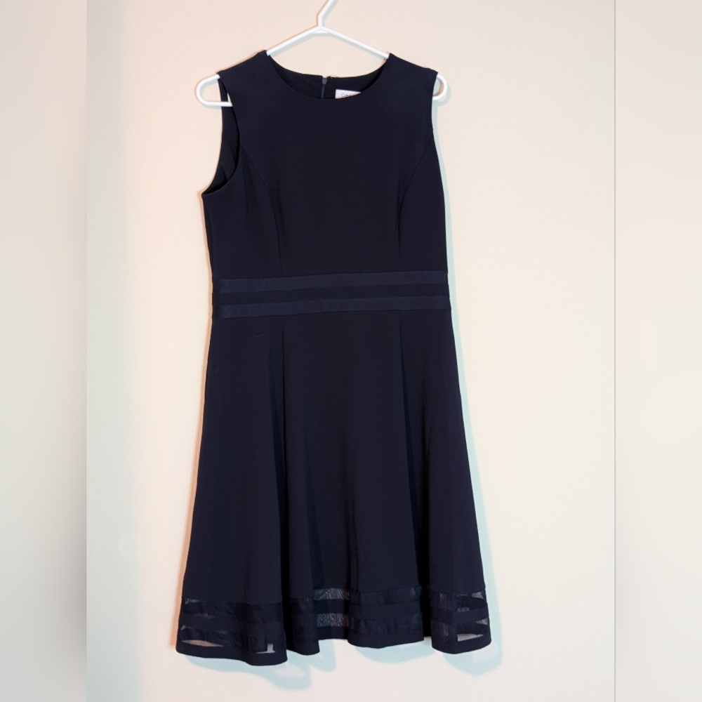 Calvin Klein Midnight Blue Sleeveless Mini Dress, Size 12